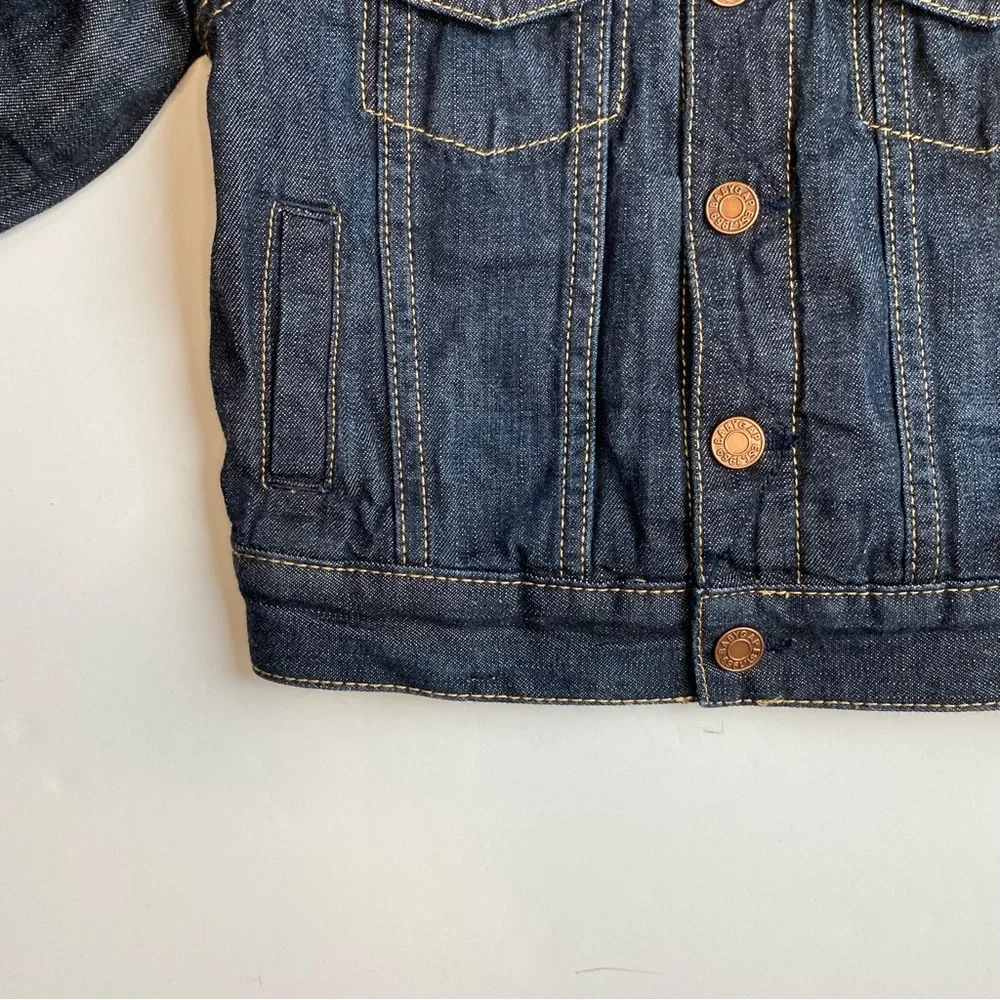Gap Jeans Jacket Size 18-24 Months Classic Denim Lined Trucker Blue Boy Girl EUC